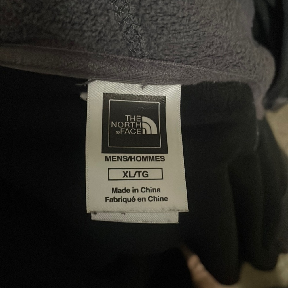 Gray North Face zip up/ button up coat